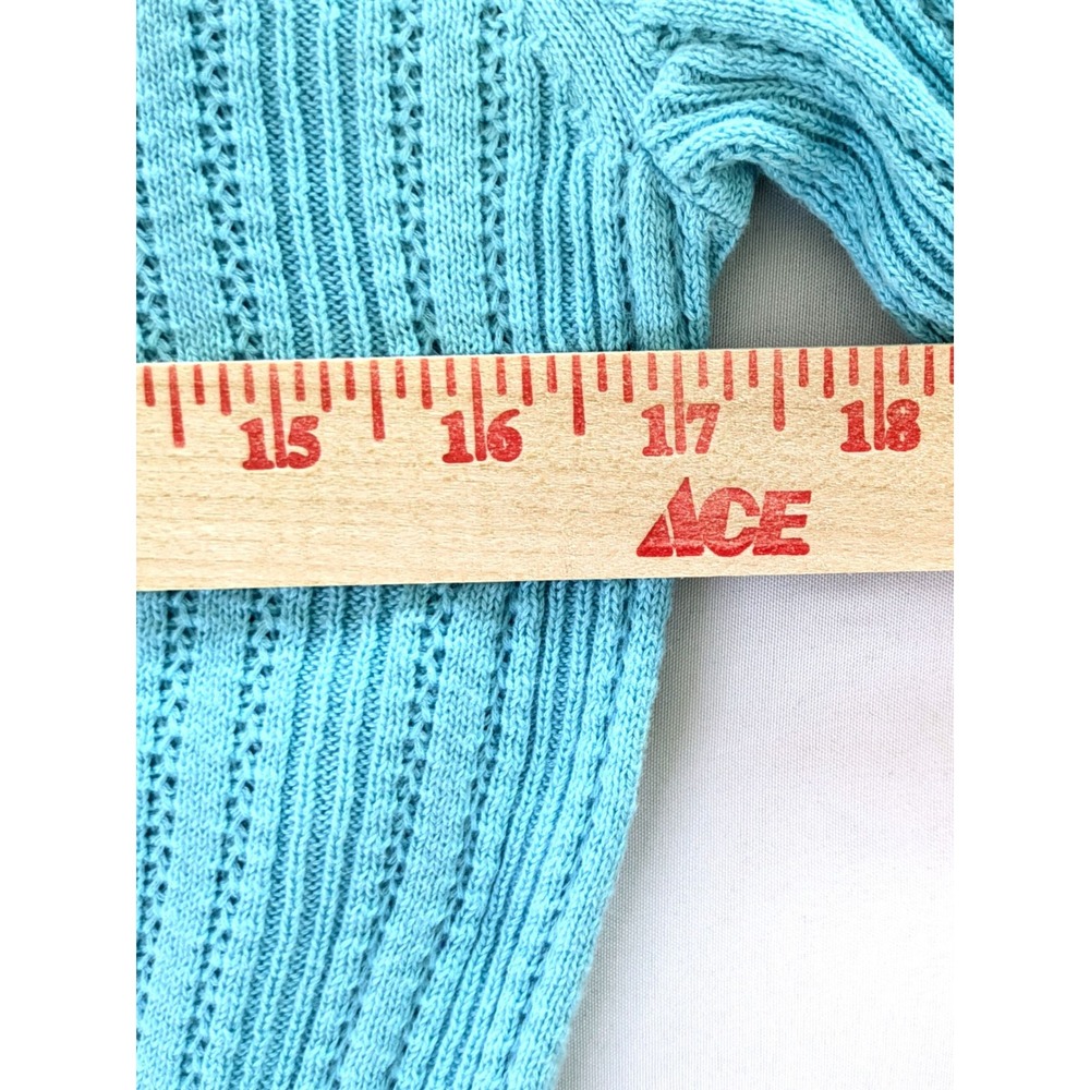 Old Navy Vintage Womens Ribbed Scoop Neck Sweater Blue Long Sleeve Size L *Fair - Picture 6 of 6